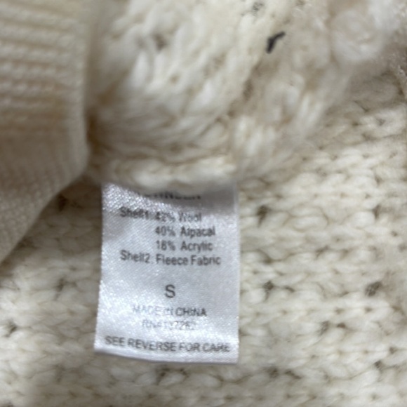 Townsen Popcorn Knit Raglan Sleeve Crew Neck Sweater SZ S Grey Cream - Picture 4 of 5